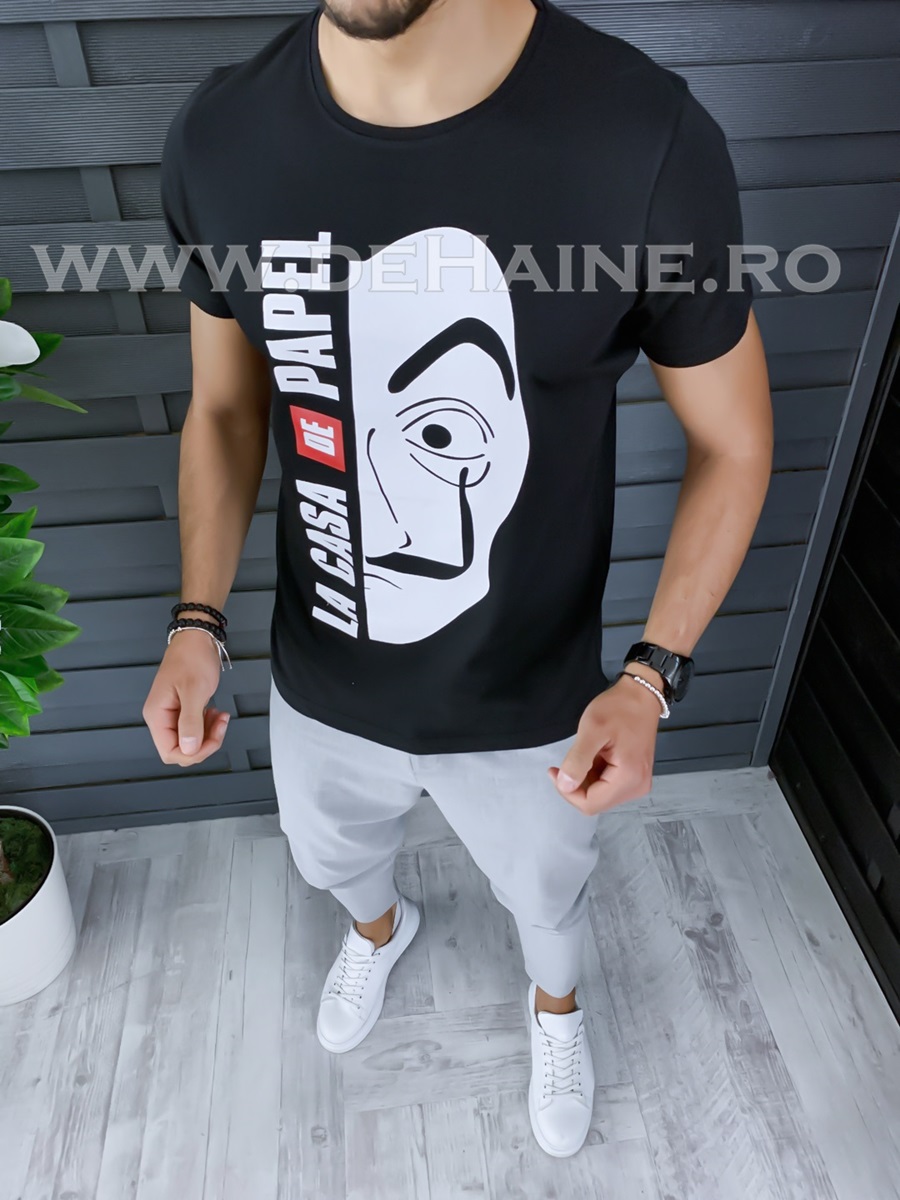 Tricou barbati negru slim fit zr b1008 p9-2